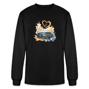 Love Has Four Paws Watercolor Dog Love - Men's Long Sleeve T-Shirt - black - Front