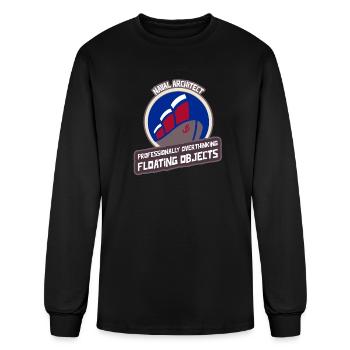 Naval Architect Overthinking Floating Objects Tee - Men's Long Sleeve T-Shirt - black - Front
