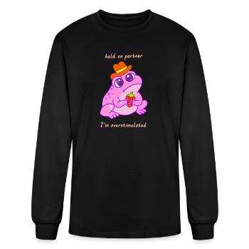 overstimulated cowboy frog - Men's Long Sleeve T-Shirt - black - Front