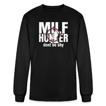 Don’t Be Shy Funny Cougar Dating Humor - Men's Long Sleeve T-Shirt - black - Front