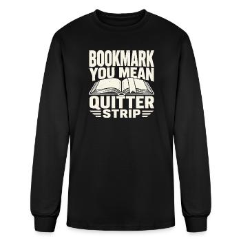 Bookish Defiant Quote Stripe - Men's Long Sleeve T-Shirt - black - Front