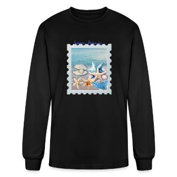 Summer Memories Ocean Stamp - Men's Long Sleeve T-Shirt - black - Front