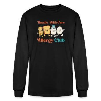 Funny Allergy Club Handle Allergy With Care Food - Men's Long Sleeve T-Shirt - black - Front