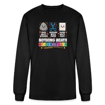  Nothing Beats Kindergarten Rock Scissors Paper - Men's Long Sleeve T-Shirt - black - Front