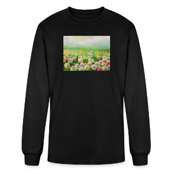 Beautiful Field of Wildflowers Painting - Men's Long Sleeve T-Shirt - black - Front