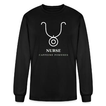 Stethoscope Caffeine Nurse - Men's Long Sleeve T-Shirt - black - Front