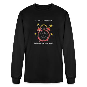 I Allocate My Time Wisely Cost Accountant Tshirt - Men's Long Sleeve T-Shirt - black - Front