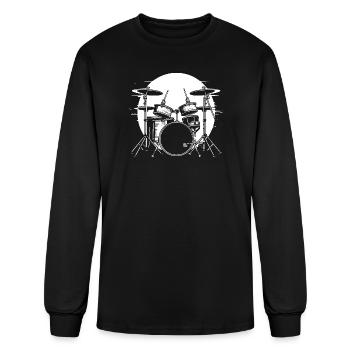Drum Kit Drawing - Men's Long Sleeve T-Shirt - black - Front