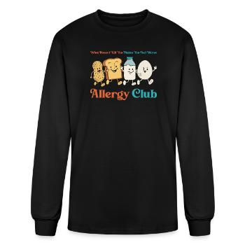 Funny Allergy Club Food Humor Peanut Dairy - Men's Long Sleeve T-Shirt - black - Front