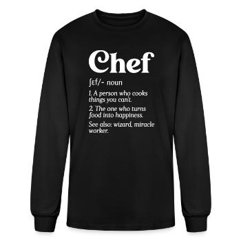 Funny Chef Definition Head Chef Baker Cafe Cook - Men's Long Sleeve T-Shirt - black - Front