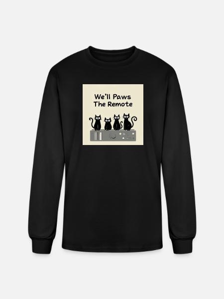 Paws The Remote TV - Men's Long Sleeve T-Shirt - black