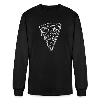 Pizza Slice Line Art - Men's Long Sleeve T-Shirt - black - Front