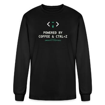 Coffee Fueled Coding and CTRL Z - Men's Long Sleeve T-Shirt - black - Front