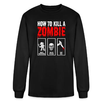 Zombie Poster Tshirt - Men's Long Sleeve T-Shirt - black - Front