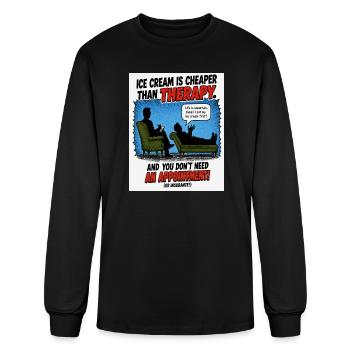 Ice Cream Is Cheaper Than Therapy - Men's Long Sleeve T-Shirt - black - Front
