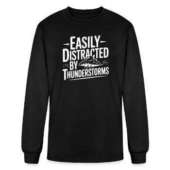 Easily Distracted By Thunderstorms - Men's Long Sleeve T-Shirt - black - Front