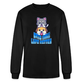 cats make life better, cat lover, cat lovers, cat  - Men's Long Sleeve T-Shirt - black - Front