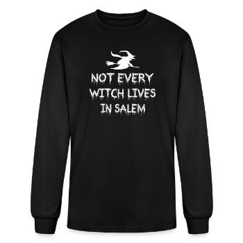 Not Every Witch Lives In Salem Tshirt - Men's Long Sleeve T-Shirt - black - Front