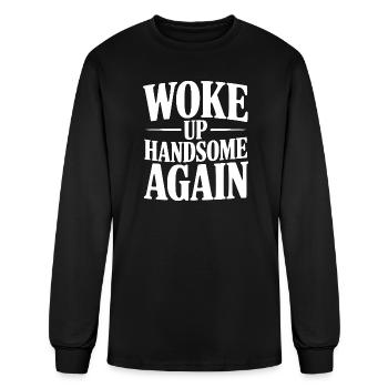 Woke Up Handsome Again - Men's Long Sleeve T-Shirt - black - Front