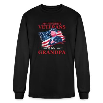 My Favorite Veteran Grandpa - Men's Long Sleeve T-Shirt - black - Front
