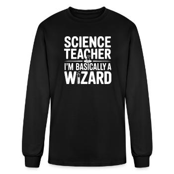 Science Teacher I'm Basically a Wizard - Men's Long Sleeve T-Shirt - black - Front