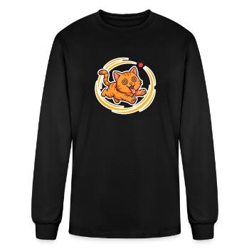 Whirlcat Playful Spin Cat - Men's Long Sleeve T-Shirt - black - Front