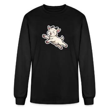 Joyful Goat Leap - Men's Long Sleeve T-Shirt - black - Front