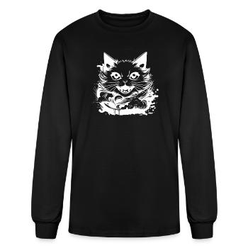 Japanese Cat Manga Style - Men's Long Sleeve T-Shirt - black - Front