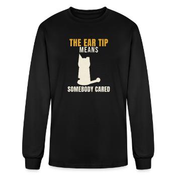 Cat Ear Tip Means Somebody Cared TNR Community Cat - Men's Long Sleeve T-Shirt - black - Front