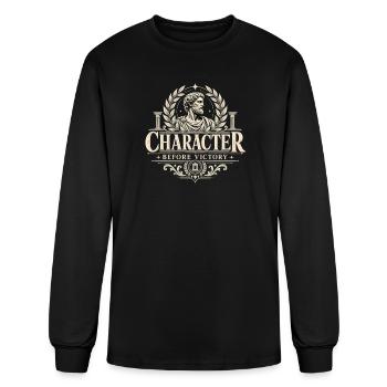 Character Before Victory - Men's Long Sleeve T-Shirt - black - Front