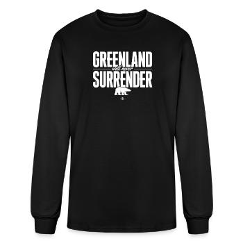 Greenland Will Never Surrender with polar bear - Men's Long Sleeve T-Shirt - black - Front