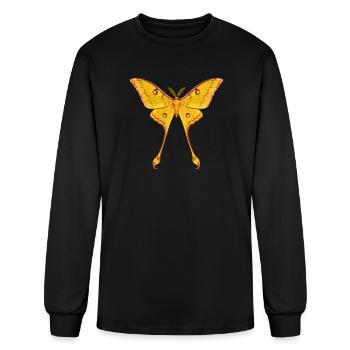 Comet Moth Argema mittrei Cartoon Style - Men's Long Sleeve T-Shirt - black - Front