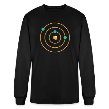 Atom Model - Physics Chemistry Science Shirt - Men's Long Sleeve T-Shirt - black - Front