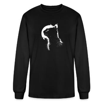 Cat Silhouette - Men's Long Sleeve T-Shirt - black - Front