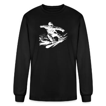 Snowboarder Drawing - Men's Long Sleeve T-Shirt - black - Front