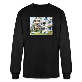 Ocean Grove NJ – Bicycles and Yellow Bench - Men's Long Sleeve T-Shirt - black - Front