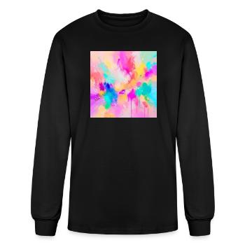 Colorburst Abstract Splash - Men's Long Sleeve T-Shirt - black - Front