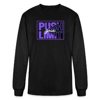 Push Your Limit Motivational Fitness Design - Men's Long Sleeve T-Shirt - black - Front