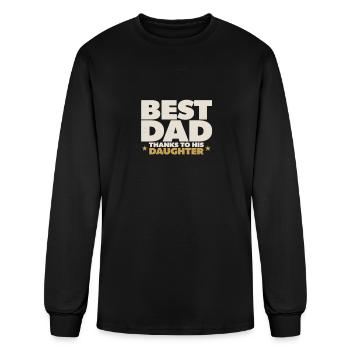 Best Dad – Thanks To His Daughter - Men's Long Sleeve T-Shirt - black - Front