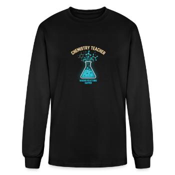 Chemistry Teacher – Making Reactions Happen - Men's Long Sleeve T-Shirt - black - Front