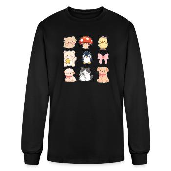 Kawaii Critter Sticker Set - Men's Long Sleeve T-Shirt - black - Front