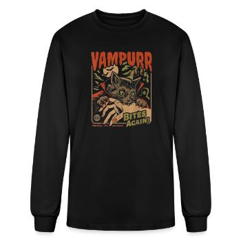 Vampurr Bites Again Cat - Men's Long Sleeve T-Shirt - black - Front