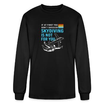Skydiving Parachutist Skydive - Men's Long Sleeve T-Shirt - black - Front