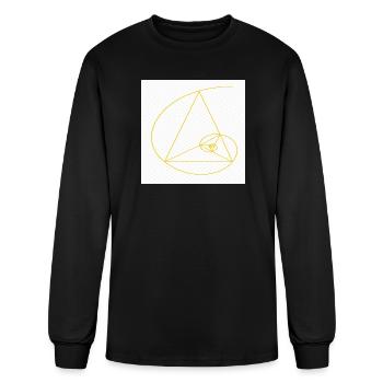 Golden Spiral Triangle Geometry - Men's Long Sleeve T-Shirt - black - Front
