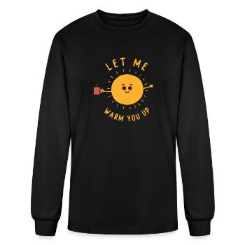 Cute Sun Cartoon Costume Sunshine Let Me Warm You - Men's Long Sleeve T-Shirt - black - Front