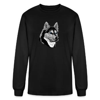Husky - Men's Long Sleeve T-Shirt - black - Front