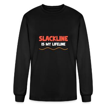 Slackline Is My Lifeline Zipline Tricklining - Men's Long Sleeve T-Shirt - black - Front