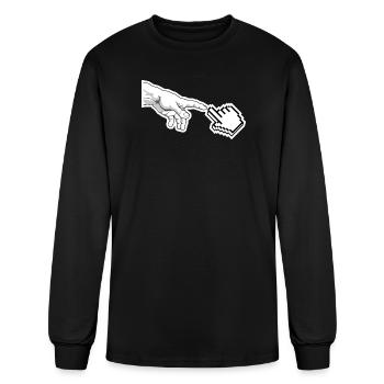 Pixel Pointer Digital Hand Cursor - Men's Long Sleeve T-Shirt - black - Front