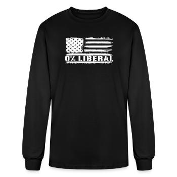 0% Liberal Zero Percent Liberal Anti Liberal - Men's Long Sleeve T-Shirt - black - Front