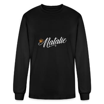 Natalie Nom pour Femmes Enfants Bambins - Natalie - T-shirt à manches longues Homme - noir - Devant